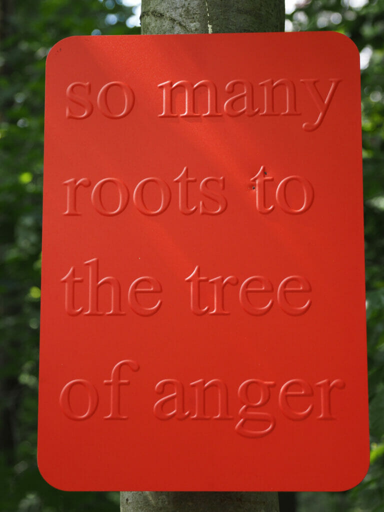 Monica Bonvicini, Tree of Anger (2021) [shield] so many roots, Lustwarande, Tilburg